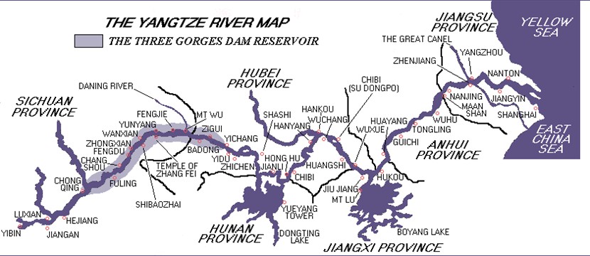Yangtse Flusskarte